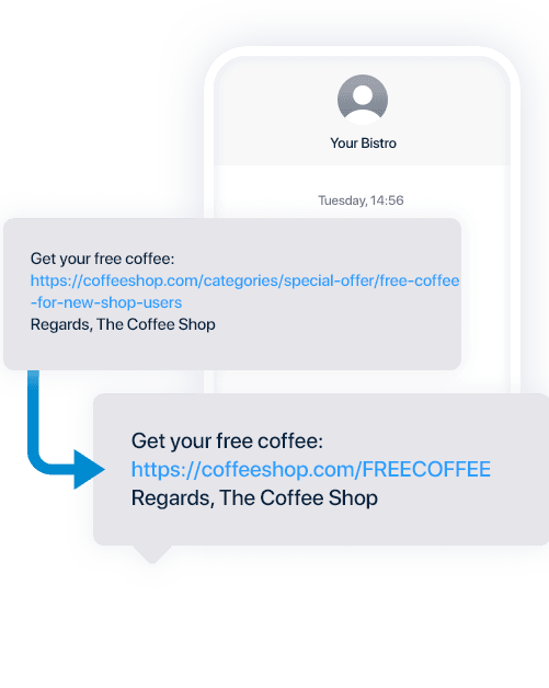 SMS with a shortened link in your own domain