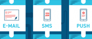 SMS, e-mail, push comparison