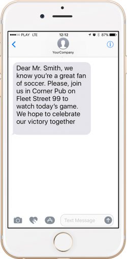 Personalized bulk SMS message