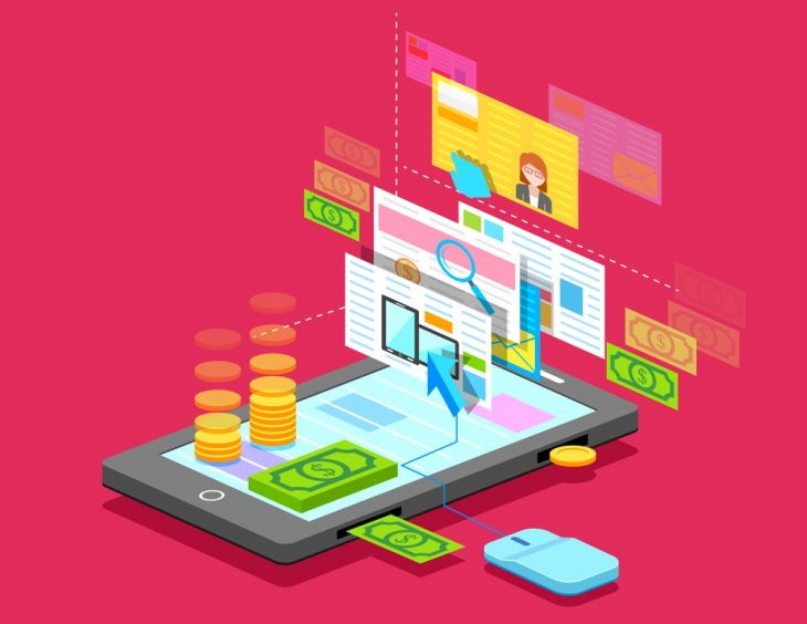 illustration of Pay per Click concept in flat style