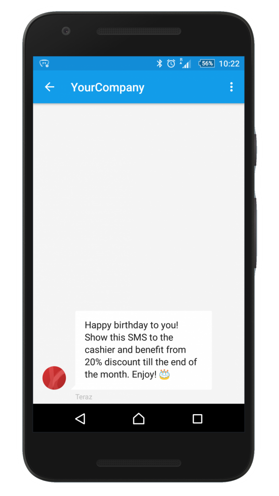 Birthday SMS example