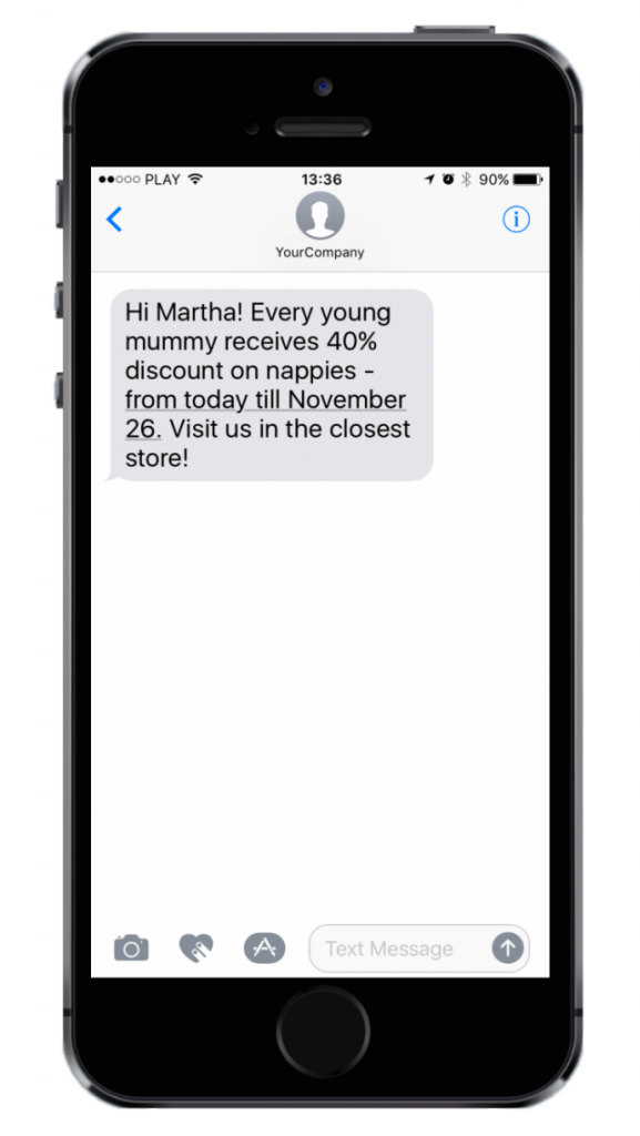 SMS matketing example