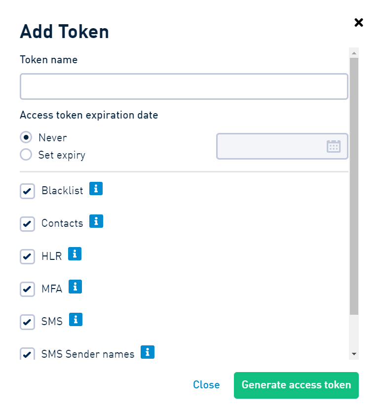 Adding an API token