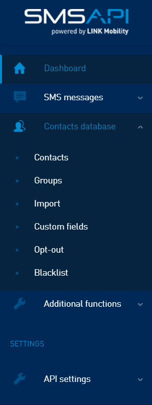 Manage your contact database in the SMSAPI Customer Portal