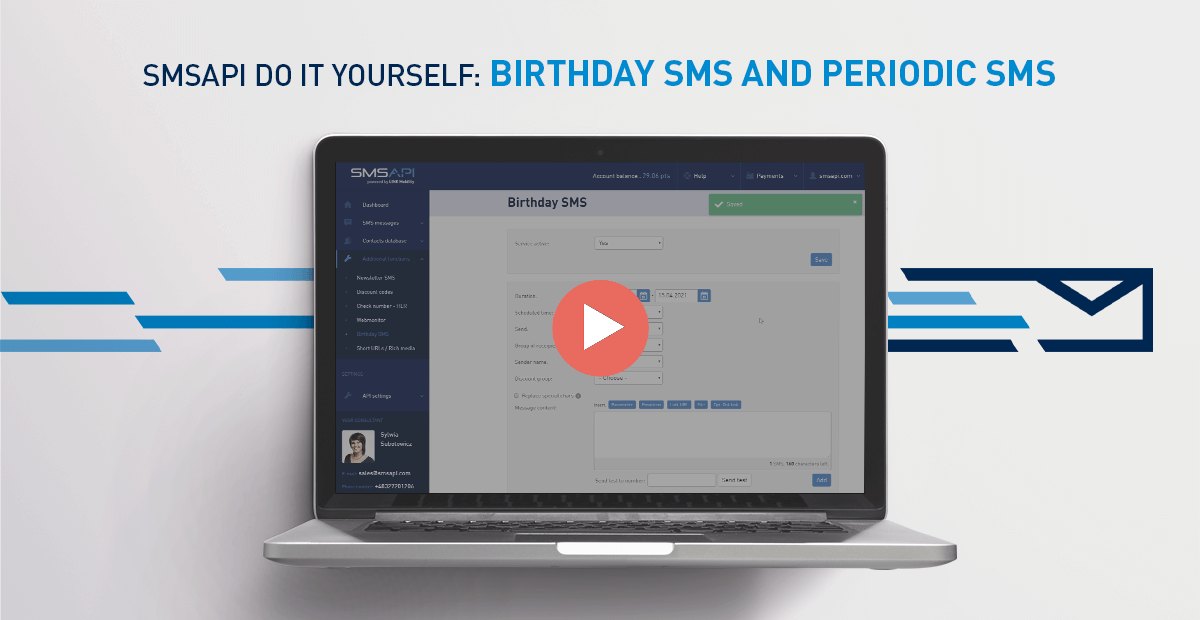 SMSAPI Do It Yourself Birthday SMS Periodic