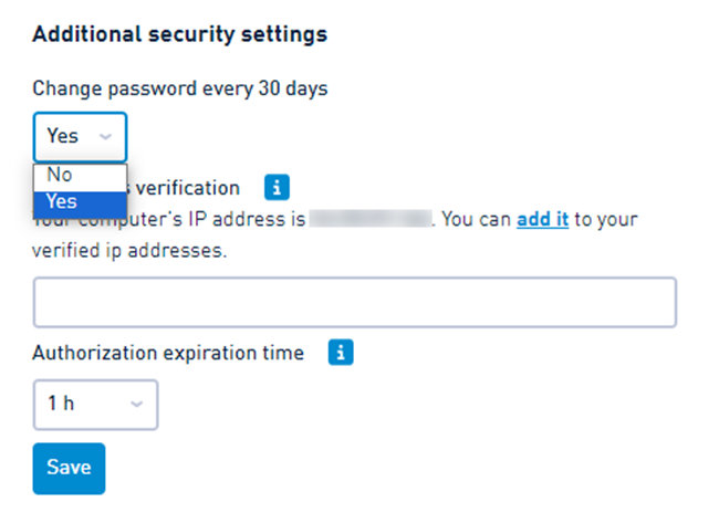 Periodic password change