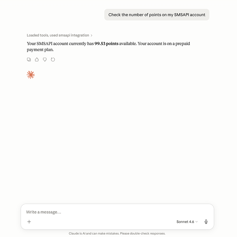 Check points for SMS messaging in Claude