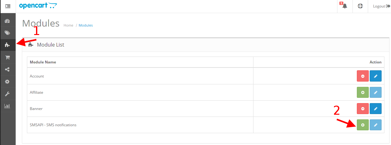 Opencart Admin Panel